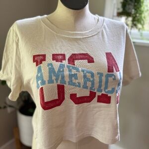 America Crop Tshirt Size L